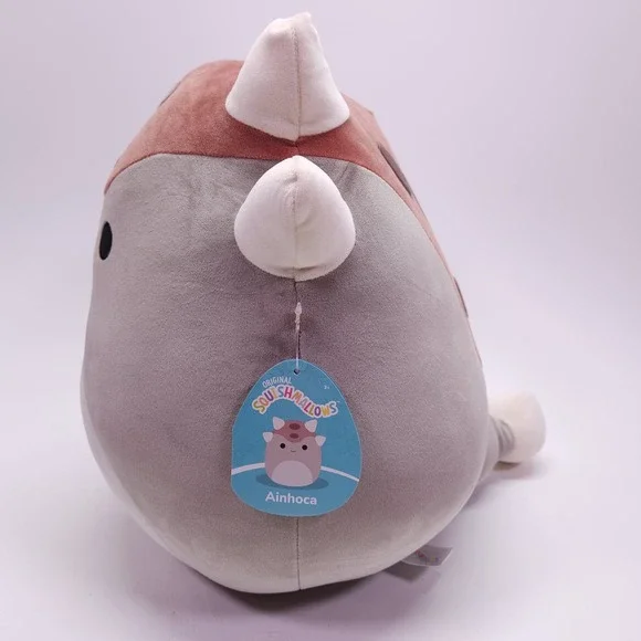 Squishmallows Ainhoca Plush 12" Gray Taupe Brown Armored Dinosaur Stuffed Toy - Picture 2 of 5